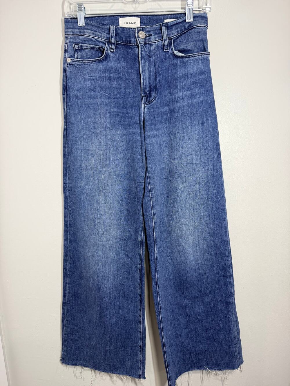 Le Slim Palazzo Raw Hem High Waist Wide Leg Jeans 26